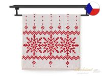 Vánoční ručník 55x100 ZARA 450g Norský vzor bíločervená