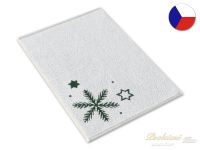 Malý vánoční ručník 35x50 Ledová hvězda bílozelená