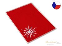 Malý vánoční ručník 35x50 Vánoční hvězda červenobíla