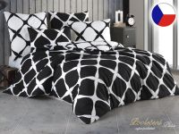 Prodloužené povlečení bavlna EXCLUSIVE Noir černobílé DUO 70x90, 140x220