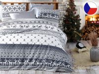 Vánoční povlečení bavlna EXCLUSIVE 70x90, 140x200 Christmas grey